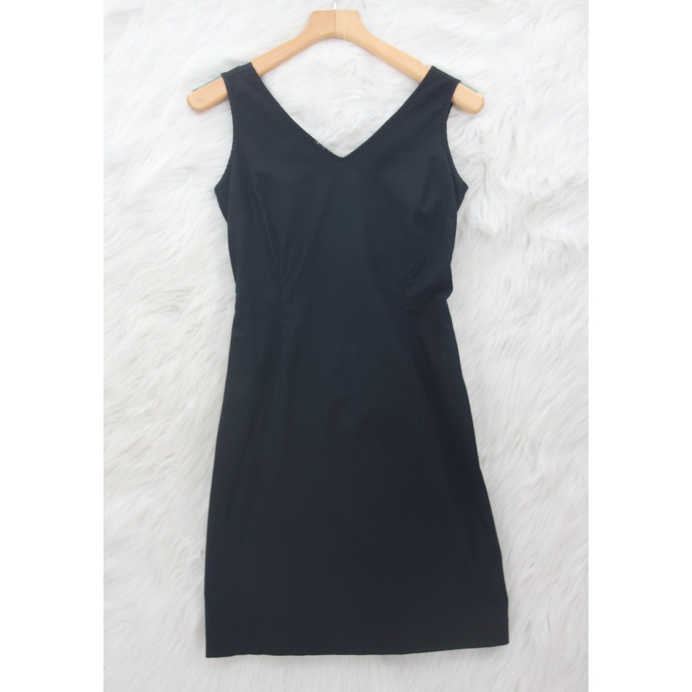 Vintage Gap Sheath Mini Dress Sleeveless Black Womens 2 Grunge Blue Label V Neck